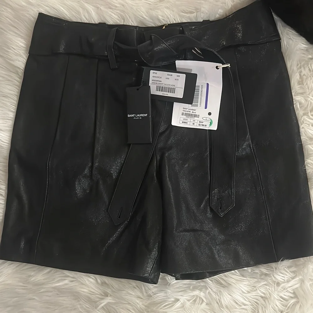Saint Laurent Leather Bermuda Shorts – Black – EU 40 – NWT - Picture 5 of 11